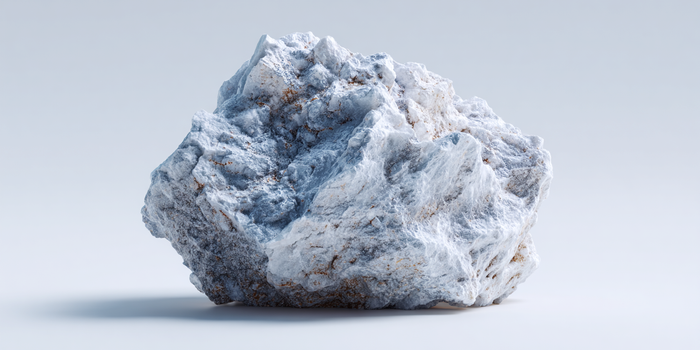Magnesium Raw blue stone on a light gray background