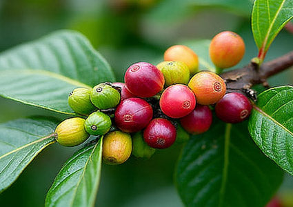 Close-up of Griffon Seed on a branch with green leaves