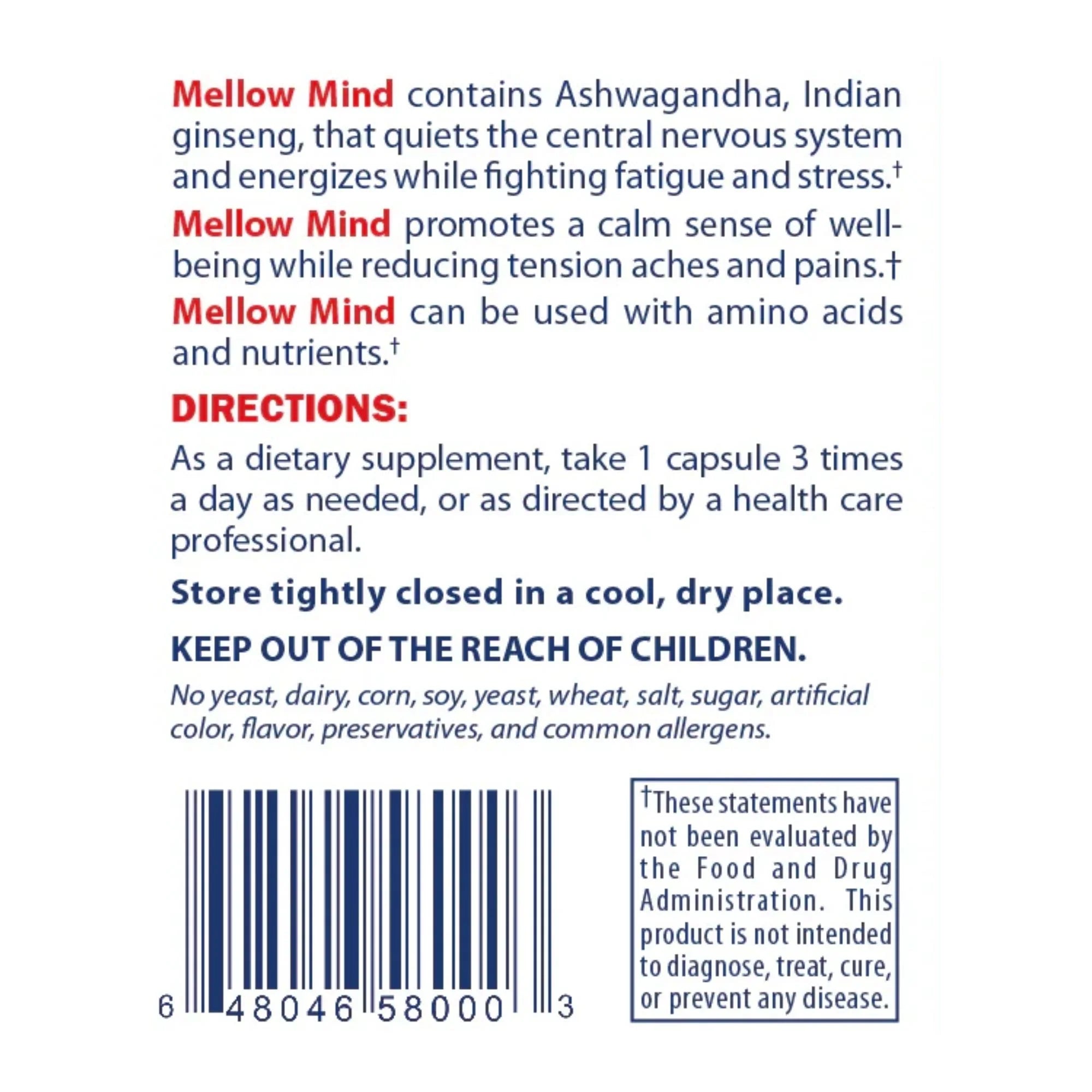 Ashwagandha + Mellow Mind® - Pain & Stress Center