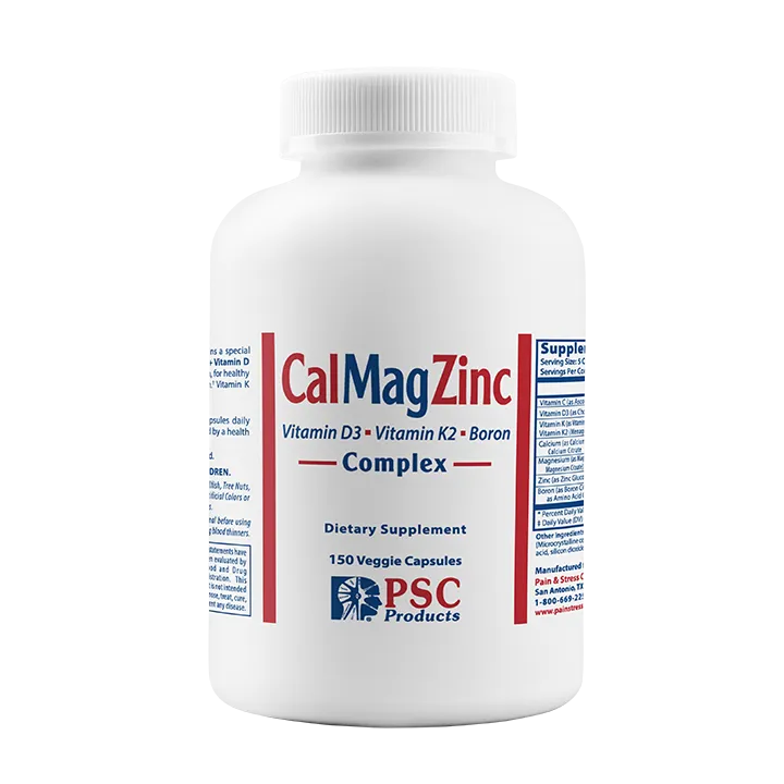 Calcium, Magnesium, Zinc Supplement bottle