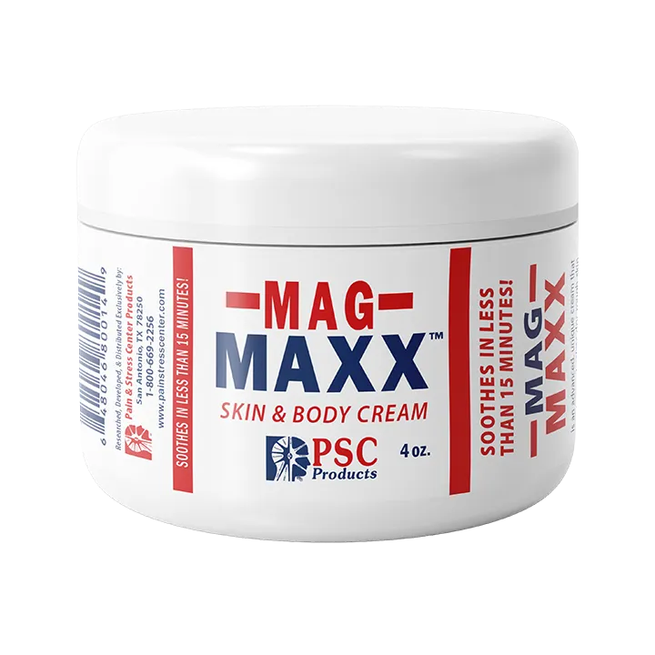 Jar of Mag Maxx Skin & Body Cream on a white background