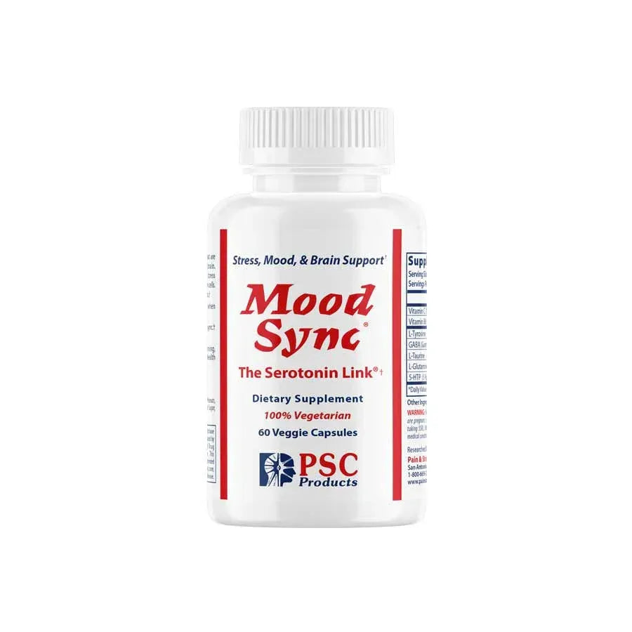 Mood Sync dietary supplement bottle on a white background