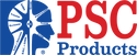 Logo of PSC Products with red and blue colors on a white background
