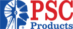 Logo of PSC Products with red and blue colors on a white background