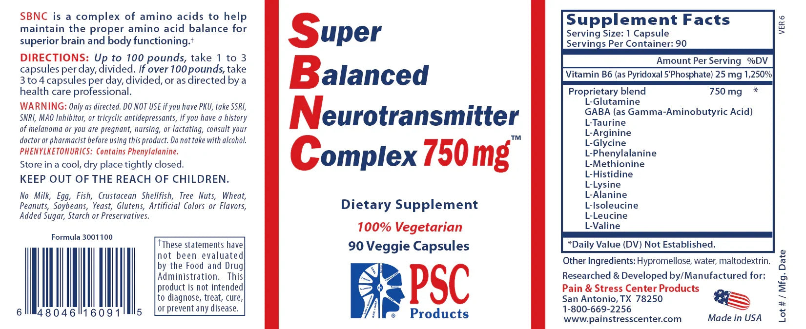 Super Balanced Neurotransmitter Complex™ (SBNC) - Pain & Stress Center